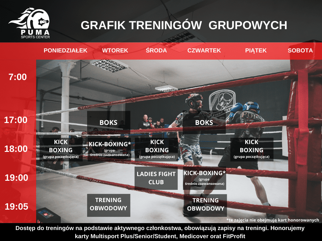 grafik treningów grupowych