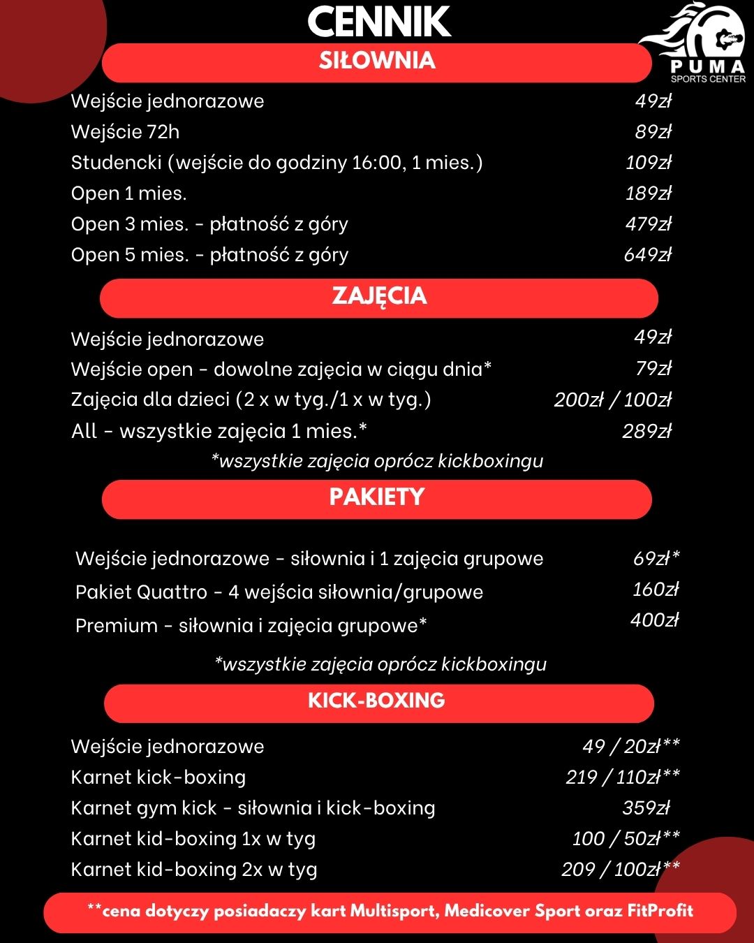 cennik od 1 kwietnia 2026